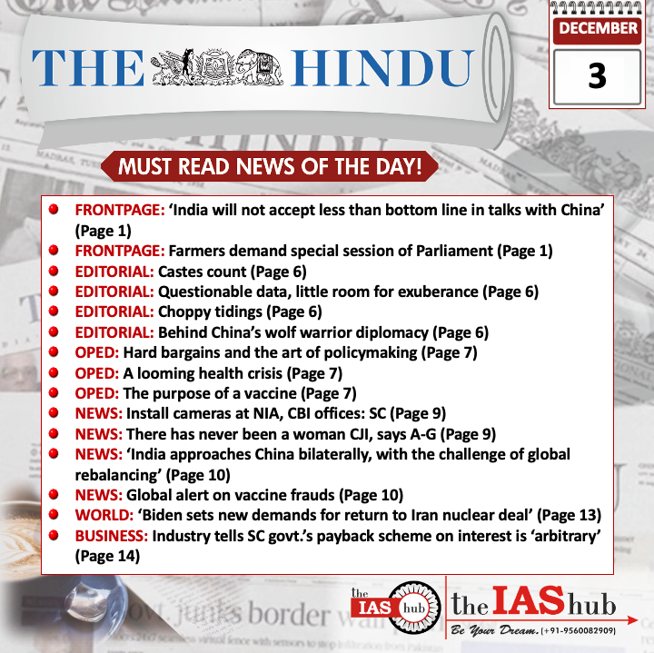 The Hindu_Headlines_3 Dec_theIAShub