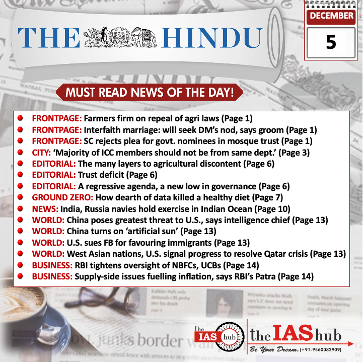 The Hindu_Headlines_5 Dec_theIAShub