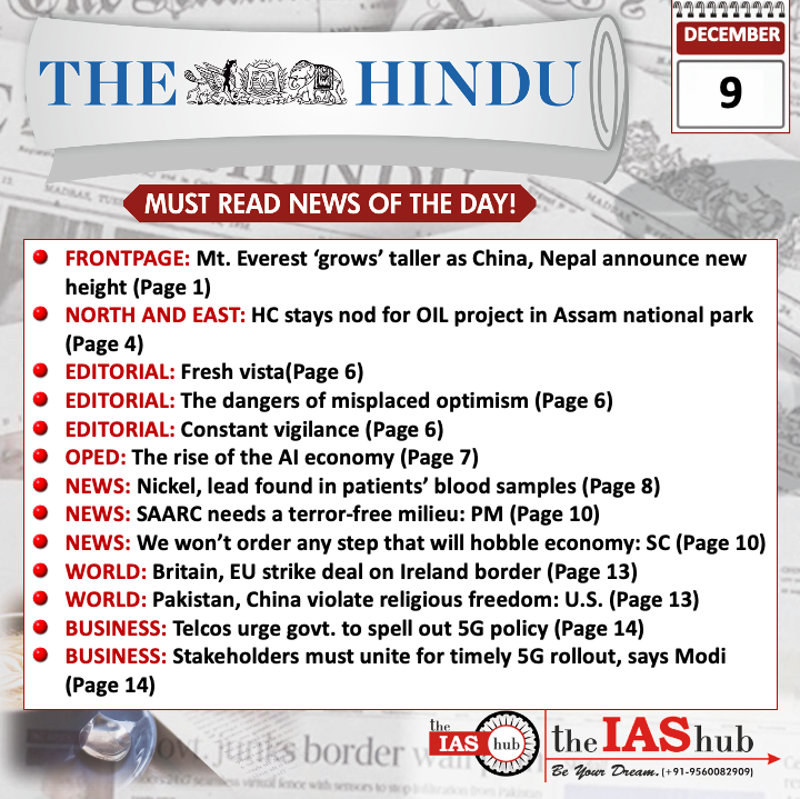 The Hindu_Headlines_9 Dec_theIAShub