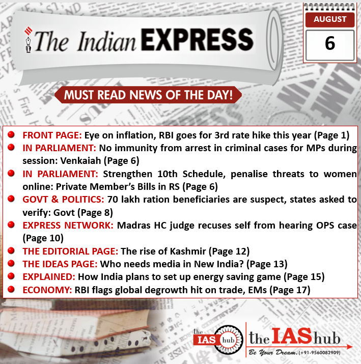 6th August 2022 Indian Express