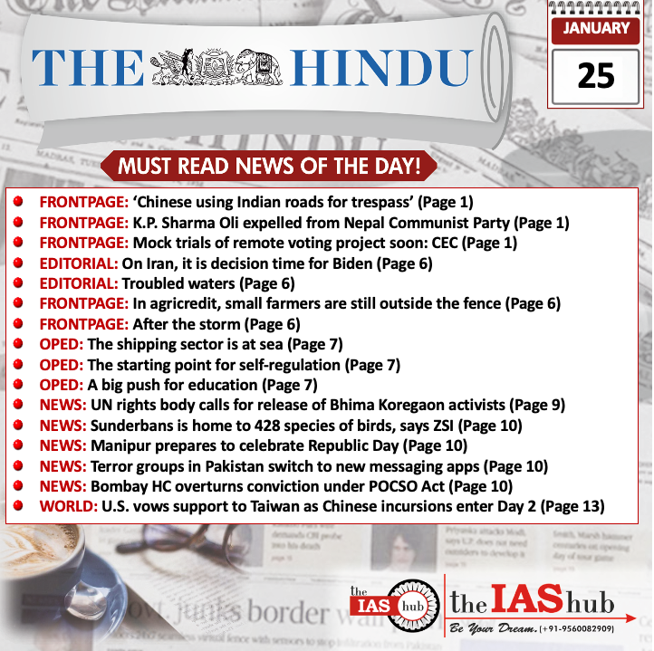 The Hindu_Headlines_25 Jan_theIAShub