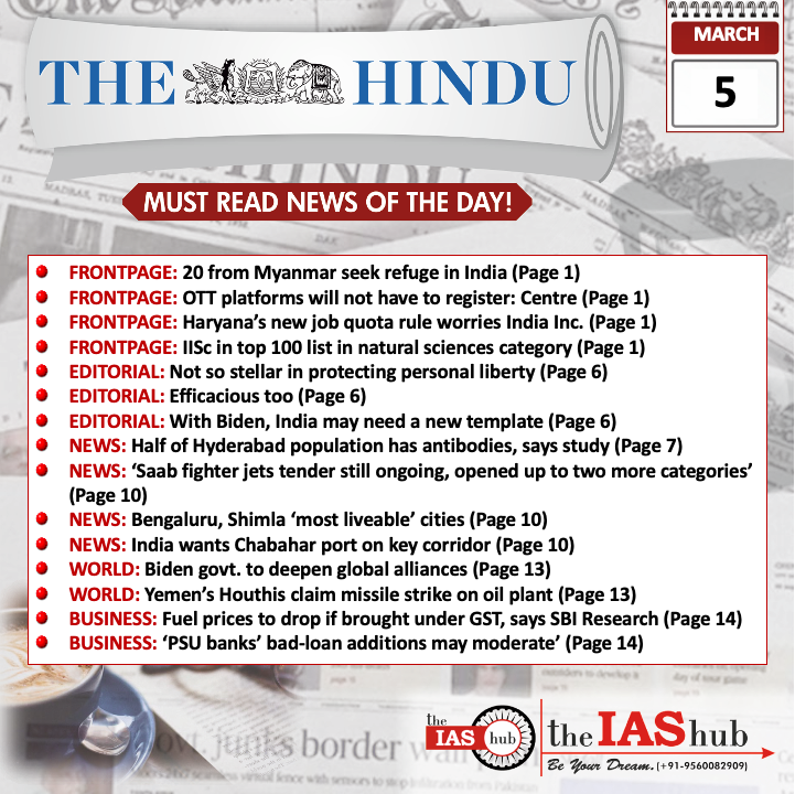The Hindu_Headlines_5 Mar_theIAShub