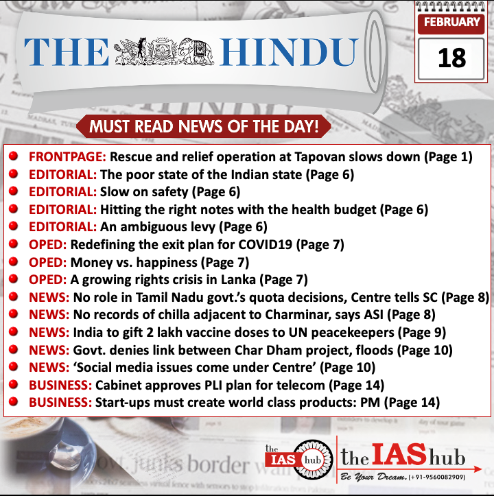 The Hindu_Headlines_18 Feb_theIAShub