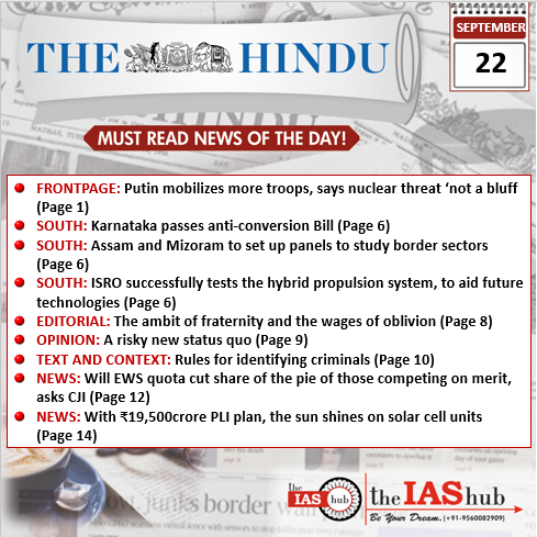 TH_22nd Sept_Daily Headlines
