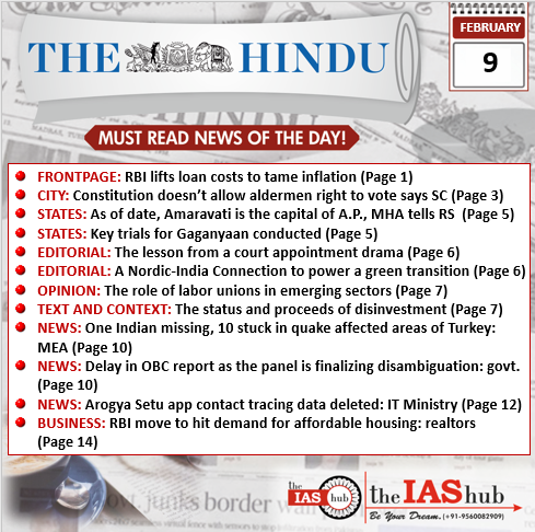 TH_9th February_Daily Headlines