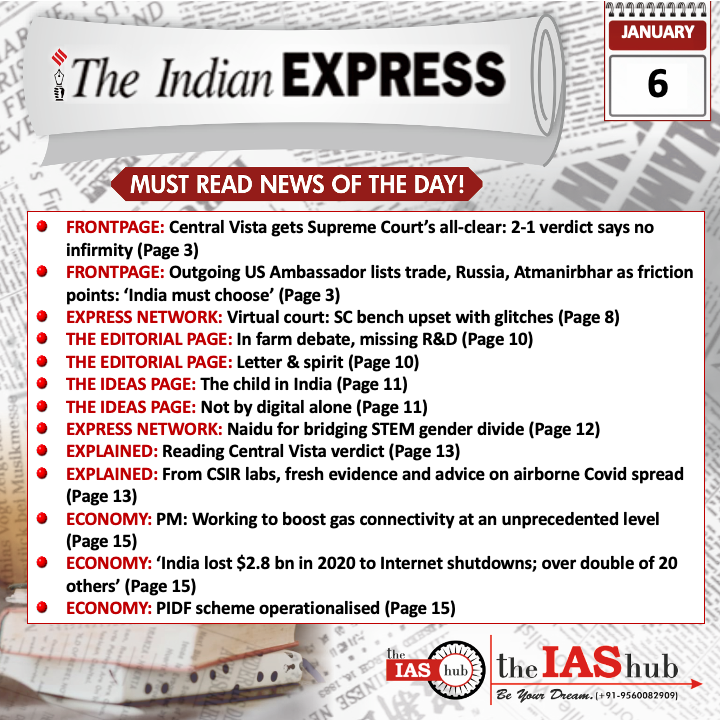 Indian Express_Headlines_6 Jan_theIAShub