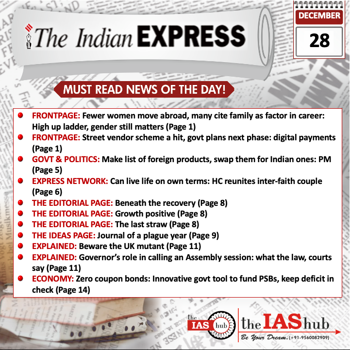 Indian Express_Headlines_28 Dec_theIAShub