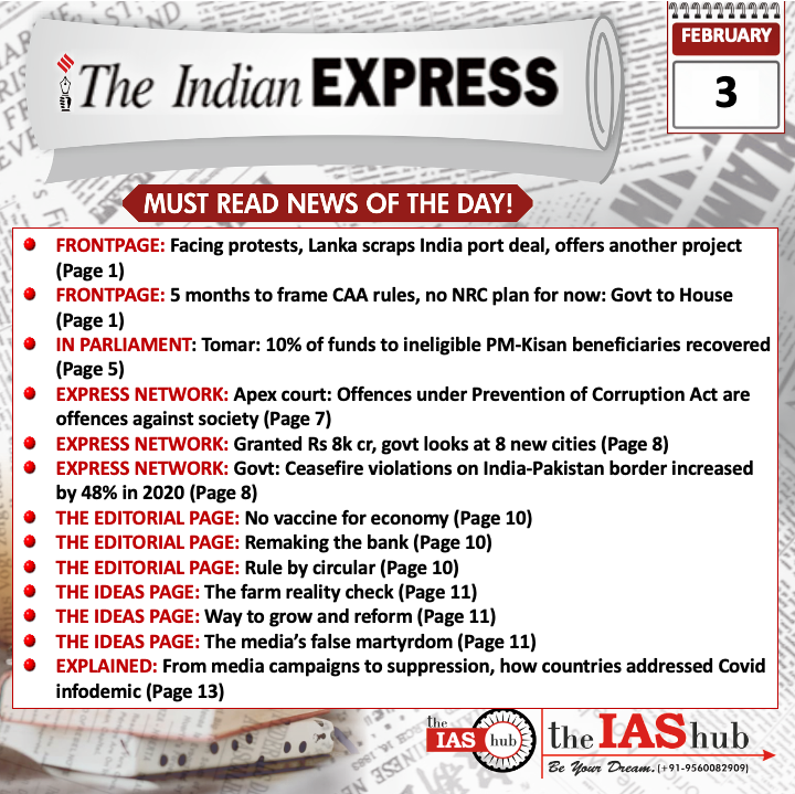 Indian Express_Headlines_3 Feb_theIAShub