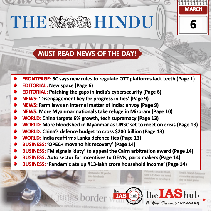 The Hindu_Headlines_6 Mar_theIAShub