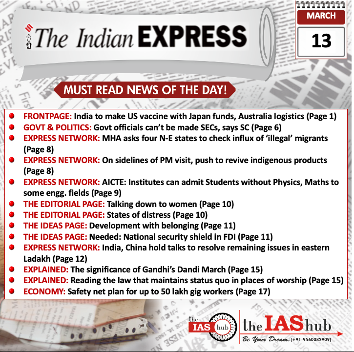 Indian Express_Headlines_13 Mar_theIAShub