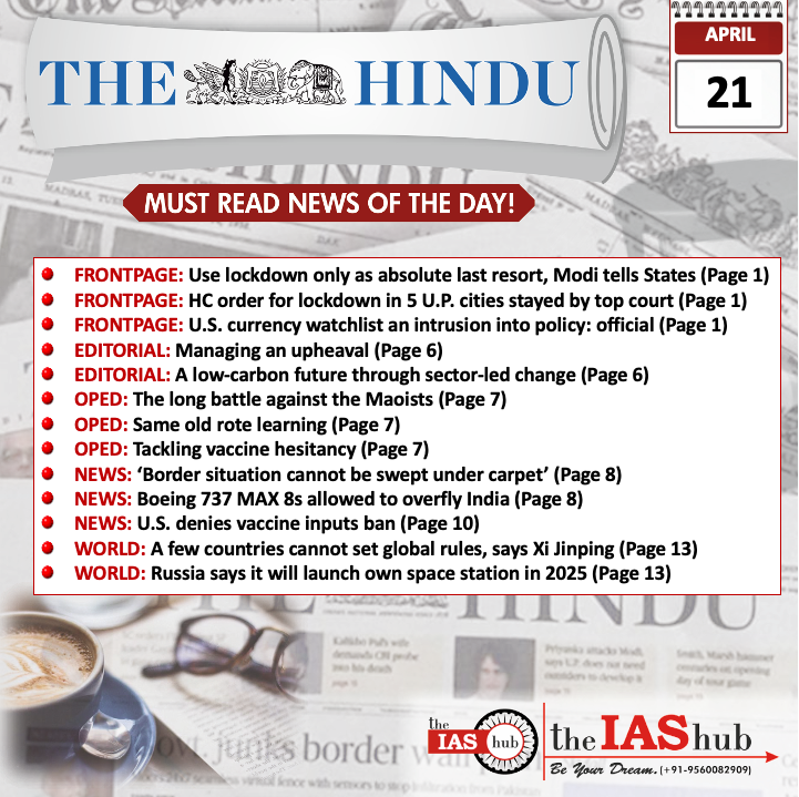 TH_Headlines_21 April_theIAShub