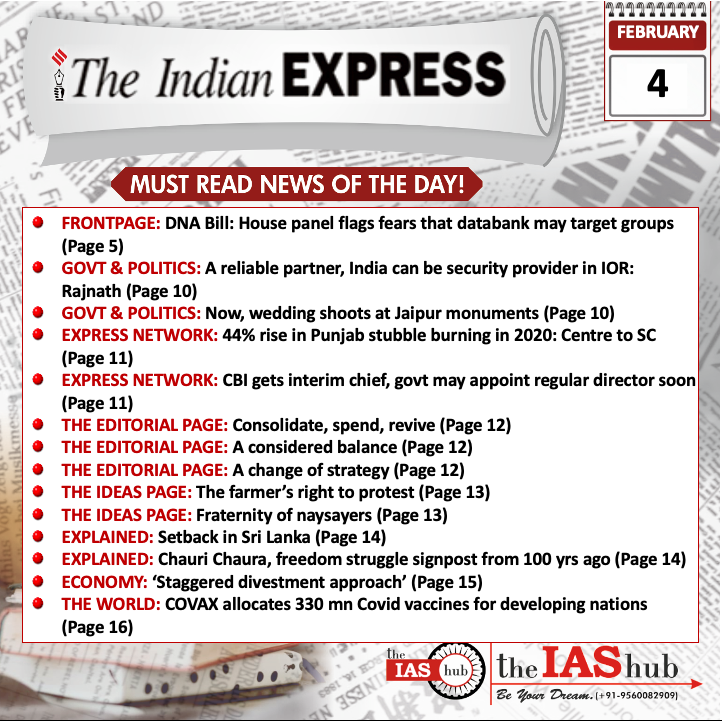 Indian Express_Headlines_4 Feb_theIAShub