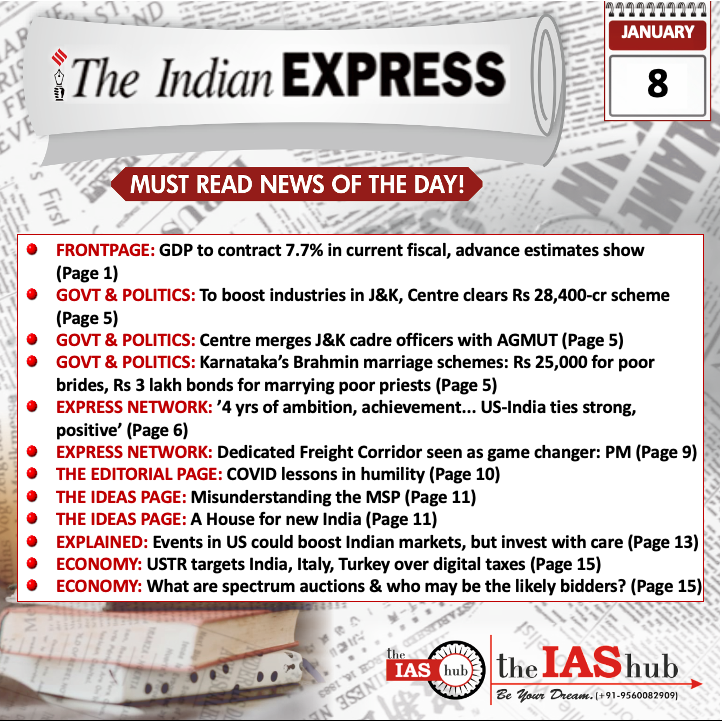 Indian Express_Headlines_8 Jan_theIAShub