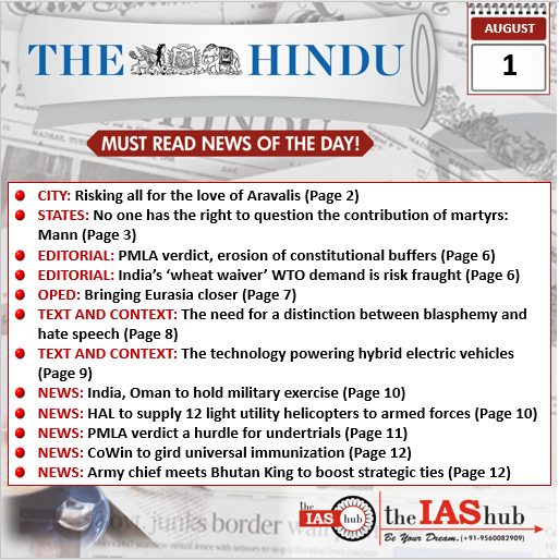 1st August 2022 The Hindu