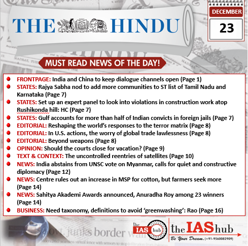 TH_23 Dec_Daily Headlines