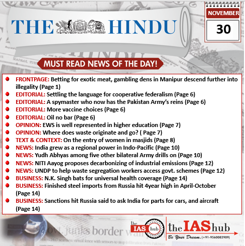 TH_30th Nov_Daily Headlines