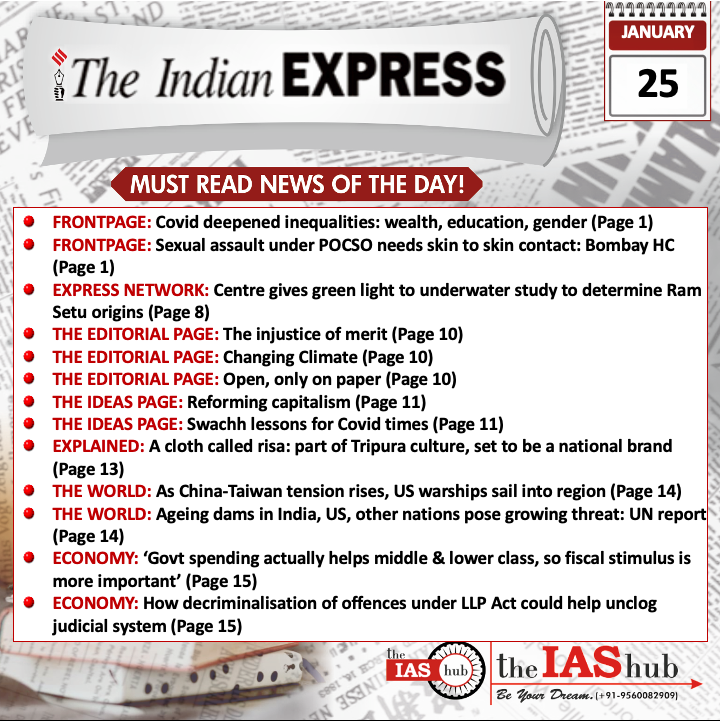 Indian Express_Headlines_25 Jan_theIAShub