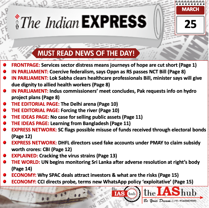 Indian Express_Headlines_25 Mar_theIAShub