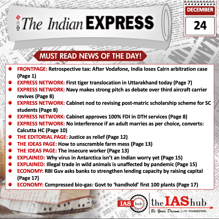 Indian Express_Headlines_24 Dec_theIAShub