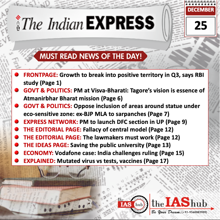 Indian Express_Headlines_25 Dec_theIAShub