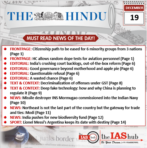 TH_19th Dec_Daily Headlines