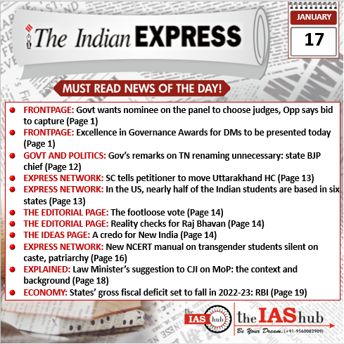 IE_17th January_Daily Headlines