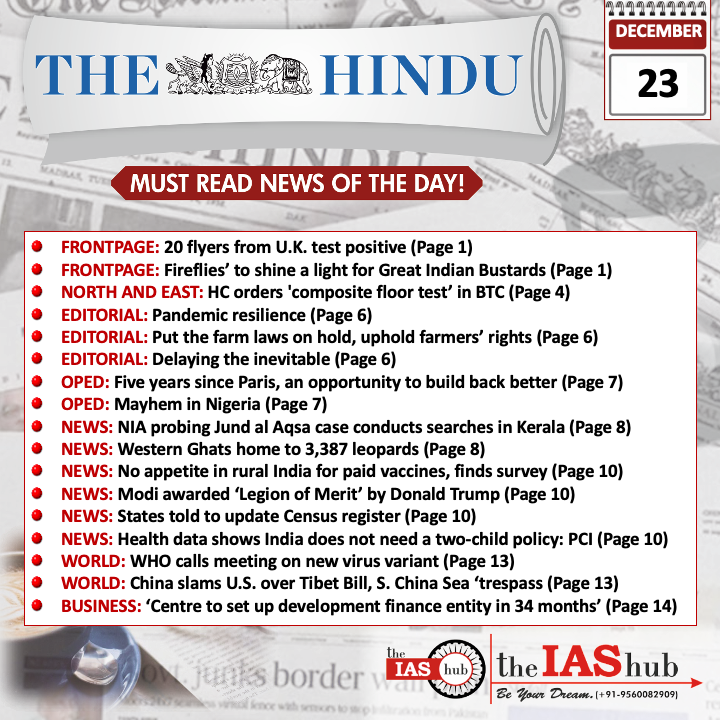The Hindu_Headlines_23 Dec_theIAShub