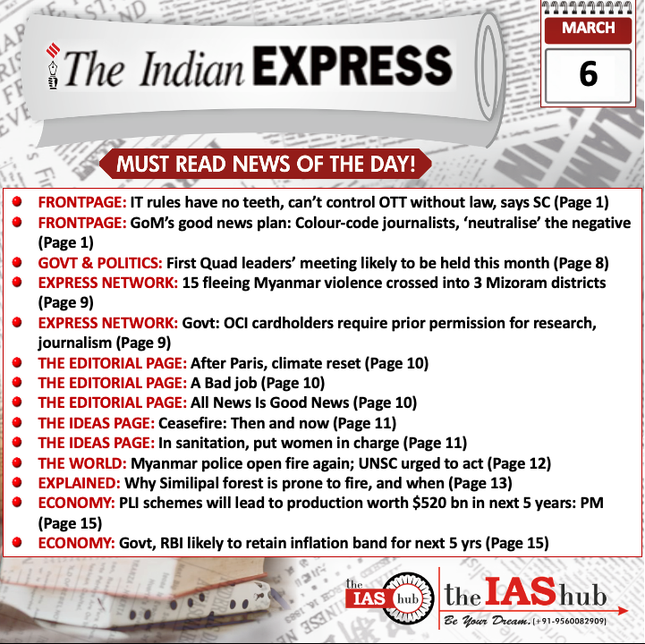 Indian Express_Headlines_6 Mar_theIAShub