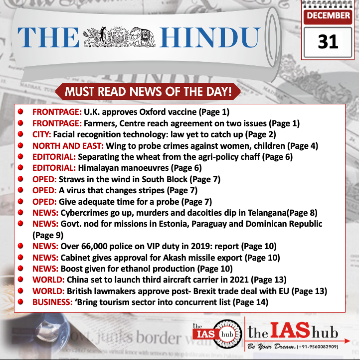 The Hindu_Headlines_31 Dec_theIAShub