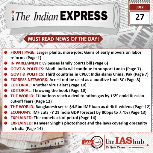 27th July 2022 Indian Express